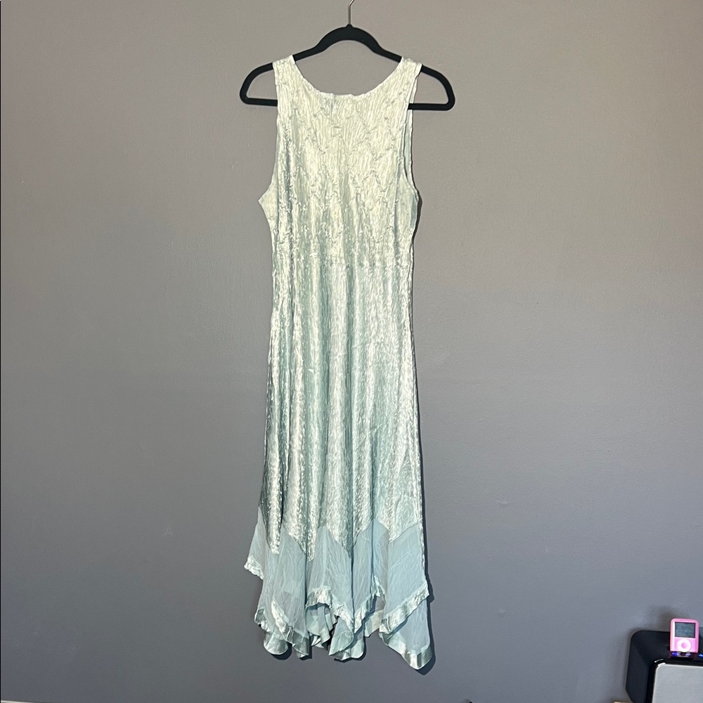 Komarov Light blue Green satin & Chiffon Midi Dress with Jacket - Picture 7 of 7